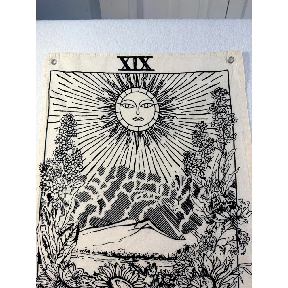 Set of 3 Tarot Card Tapestries The Sun The Moon The Star Wall Hanging Decor